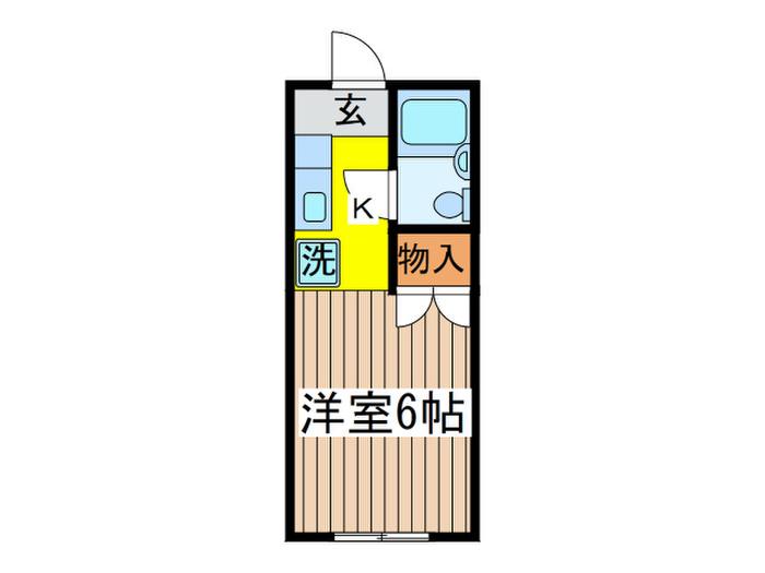ヒカリハイツ(1K/2階)の間取り写真