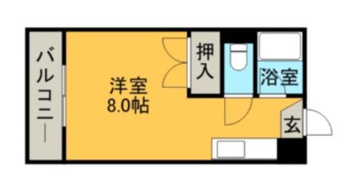 PLイースト久留米大前II(ワンルーム/3階)の間取り写真