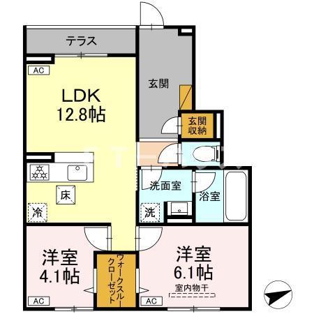 コンフォールヴィラージュ(2LDK/1階)の間取り写真