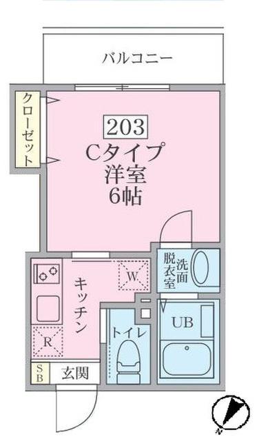GREIGE LUNA 金沢八景(1K/2階)の間取り写真