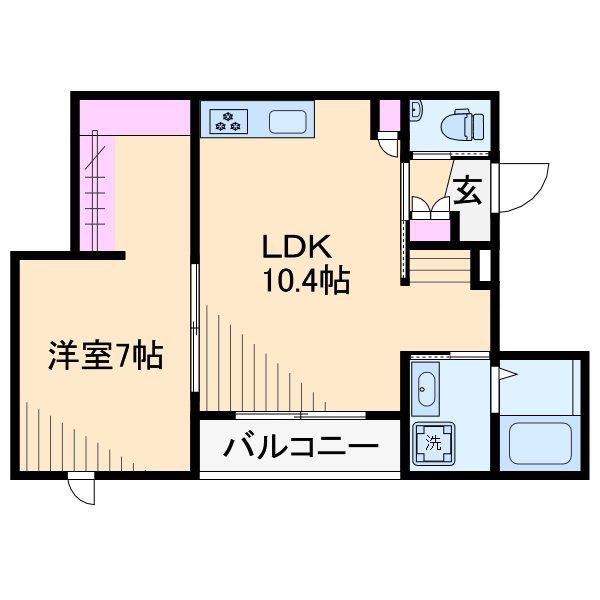 メゾンドゥファミーユ日吉(1LDK/4階)の間取り写真
