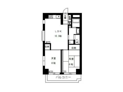 コミュニオン佼徳(2LDK/4階)の間取り写真