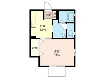 K・Tクラーロ・カーサ(1DK/1階)の間取り写真