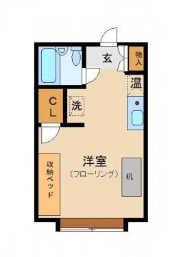 ハイムアペックス(ワンルーム/1階)の間取り写真