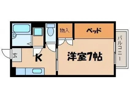コーポ姫宮(1K/2階)の間取り写真