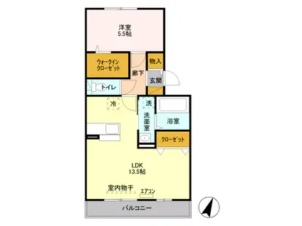 セイチ上近江 B102(1LDK/1階)の間取り写真