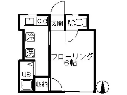 レジデンス遊(1K/1階)の間取り写真