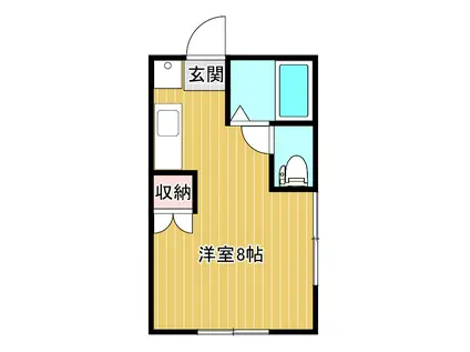 ブランドールI(ワンルーム/1階)の間取り写真