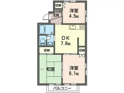 佐野ハイツI(3DK/2階)の間取り写真