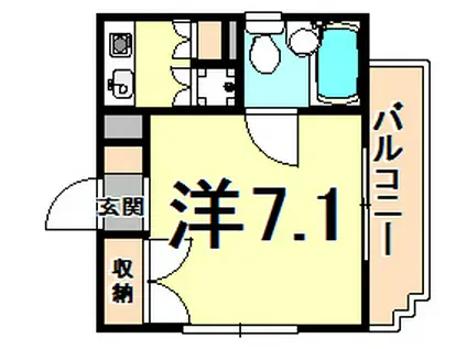 ゼンマンション(ワンルーム/4階)の間取り写真