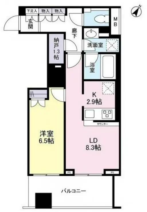 クロスエアタワー 21階階 間取り