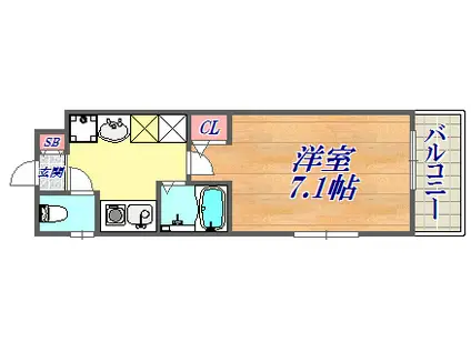ISOGAMI イースト(1K/9階)の間取り写真
