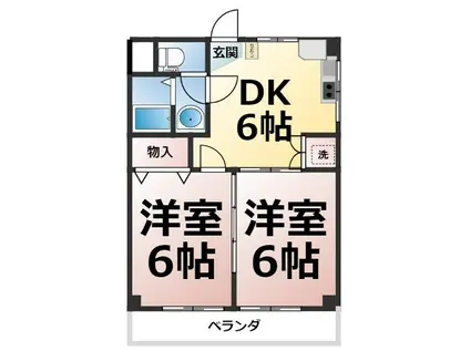 リリーハイツ丸山(2DK/3階)の間取り写真