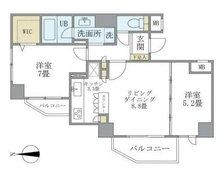 アパートメンツ東山 1階階 間取り