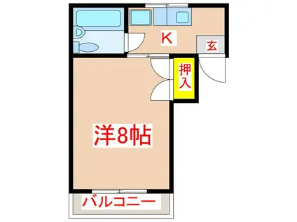 西田ATビル(1K/2階)の間取り写真