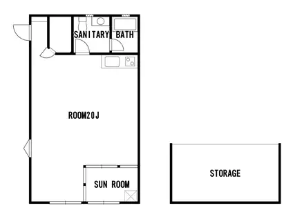 ボニートロッサI(ワンルーム/2階)の間取り写真