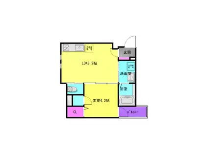 GRANCLASS八尾(1LDK/3階)の間取り写真