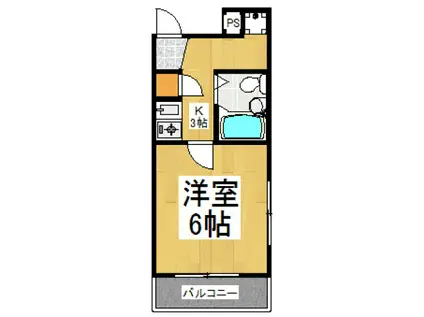 COZY久米川(1K/3階)の間取り写真
