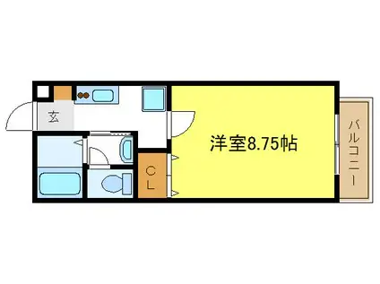 フォーリオ2(1K/2階)の間取り写真