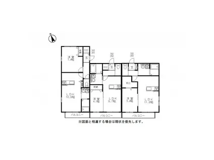 ＪＲ宇野線 備前西市駅 徒歩75分 2階建 築8年(1LDK/2階)の間取り写真