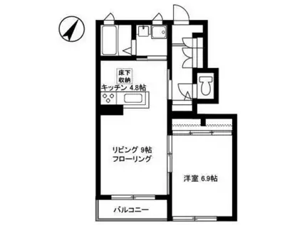 シャーメゾンMUKUROJIコート(1LDK/1階)の間取り写真