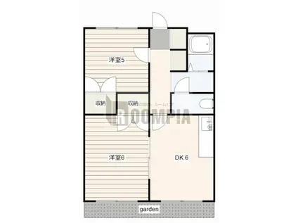 樽見鉄道 十九条駅 徒歩10分 2階建 築29年(2DK/1階)の間取り写真