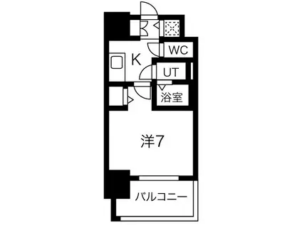 フォーリアライズ阿波座ウエスト(1K/13階)の間取り写真