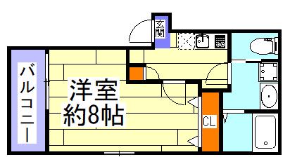 リアコートJR淡路駅前(1K/3階)の間取り写真