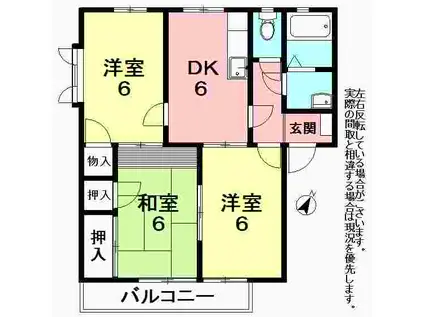 プリエール馬渕A棟(3DK/2階)の間取り写真