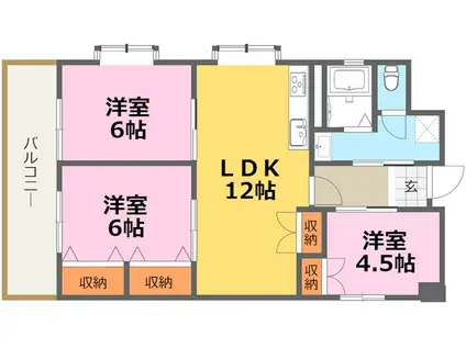 第17共立ビル(3LDK/12階)の間取り写真