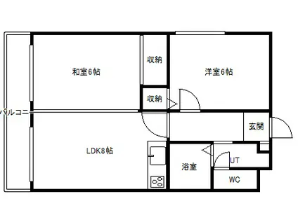 ビルボードS18(2LDK/2階)の間取り写真