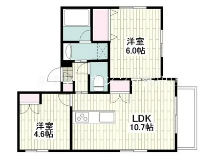 マイ エレメント(2LDK/3階)の間取り写真