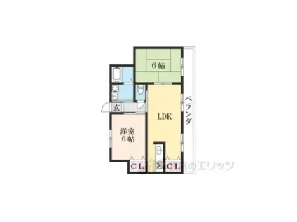 サニーレジデンス(2LDK/1階)の間取り写真