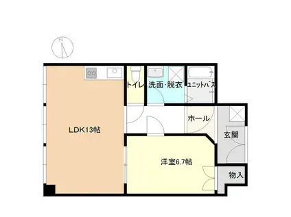 蒼柴ビル(1LDK/7階)の間取り写真