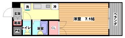 CASAネッビア(1K/1階)の間取り写真