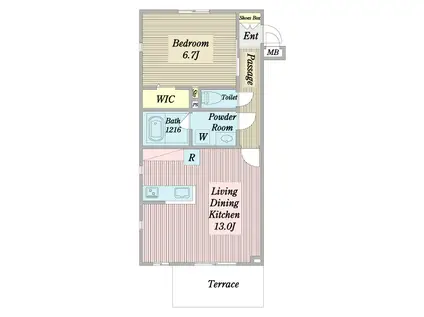 セレナコート(1LDK/1階)の間取り写真