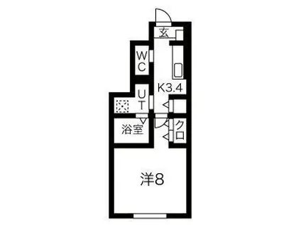 G-CLASS(1K/1階)の間取り写真