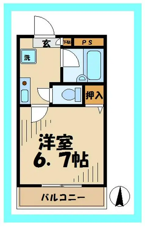 シーガルハイツ登戸 3階階 間取り