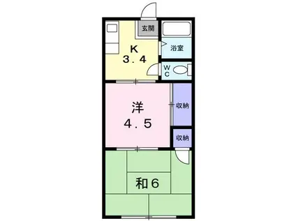 サンライフ松本D棟(2K/2階)の間取り写真