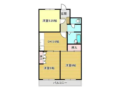 ブループランツ(3DK/2階)の間取り写真