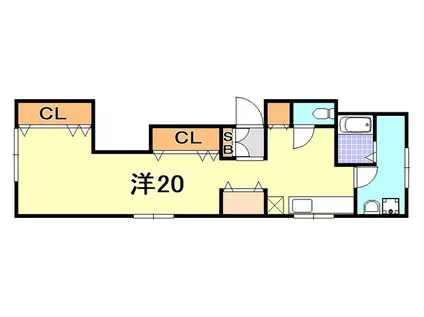 エムコート布引(ワンルーム/2階)の間取り写真