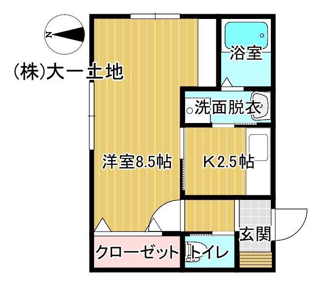 東北新幹線 新花巻駅 徒歩47分 2階建 築3年(1K/1階)の間取り写真
