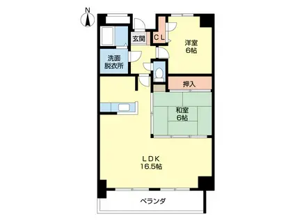M・十三番丁(2LDK/4階)の間取り写真