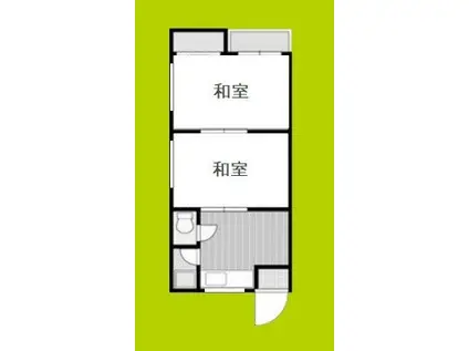 ナチュラル遠里小野(2K/1階)の間取り写真