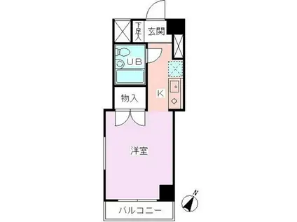 サンフィッシュハイム山手(ワンルーム/2階)の間取り写真