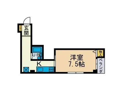 ミッドライズマツイ(1K/4階)の間取り写真