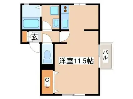 メレ・オハナ(ワンルーム/1階)の間取り写真