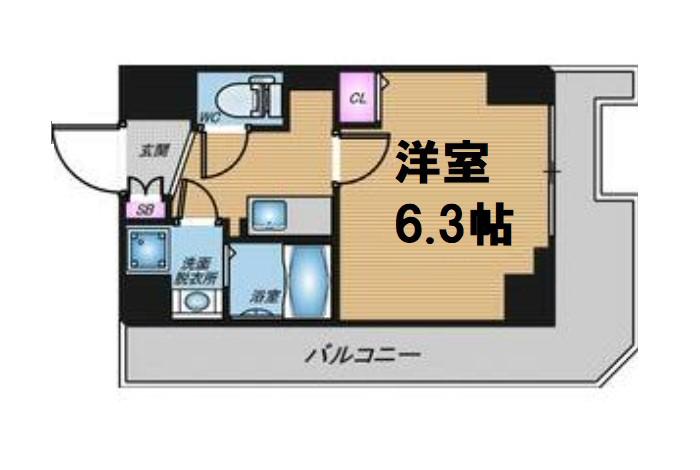 プレサンス難波イーストモダニティ(1K/7階)の間取り写真
