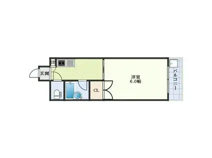 DO九条I(1K/12階)の間取り写真