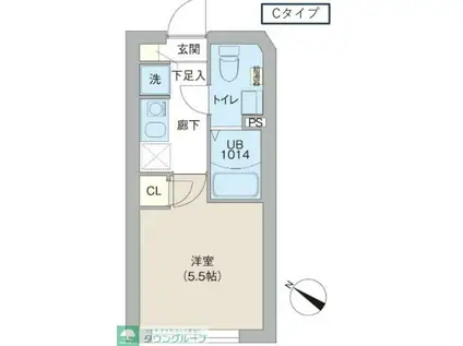 レピュア三ノ輪レジデンスII(1K/4階)の間取り写真